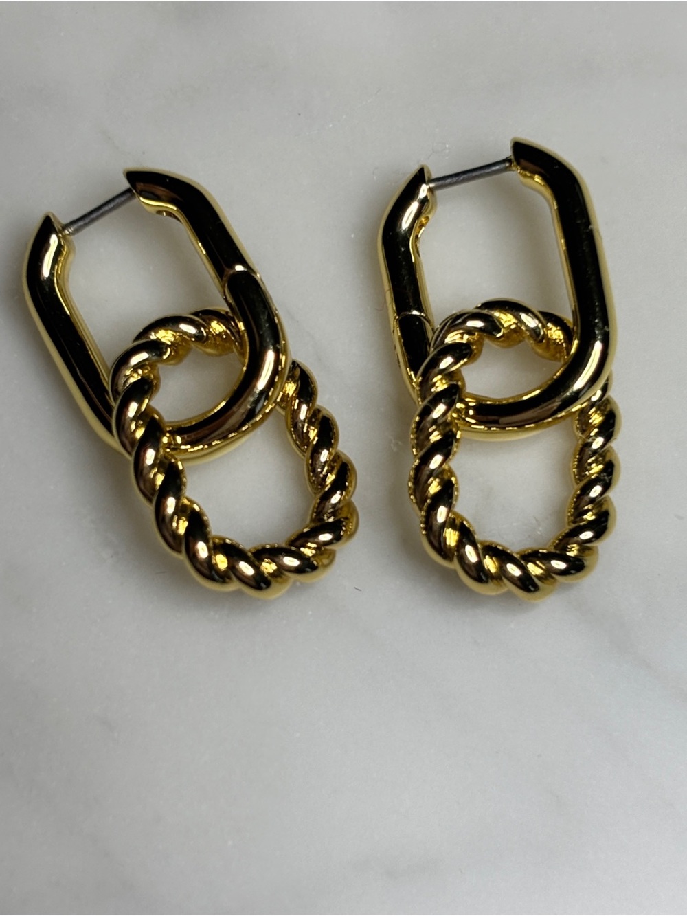 Ana Luisa Gold-Tone Twisted Link Drop Earrings